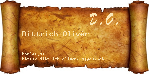 Dittrich Olivér névjegykártya
